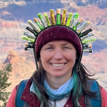 women wearing a tiara made out of batteries