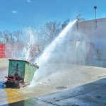 FR putting out a dumpster fire outside our headquarters