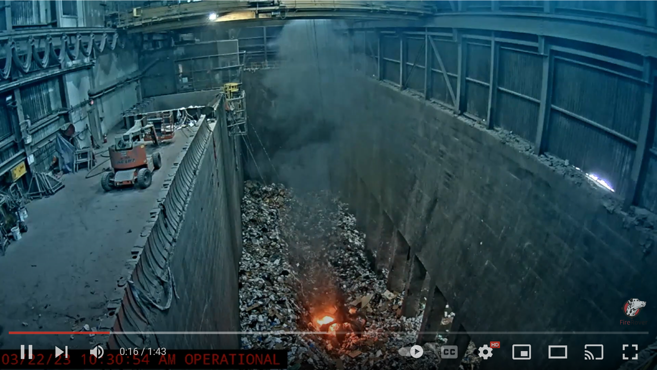 video of waste pit fire